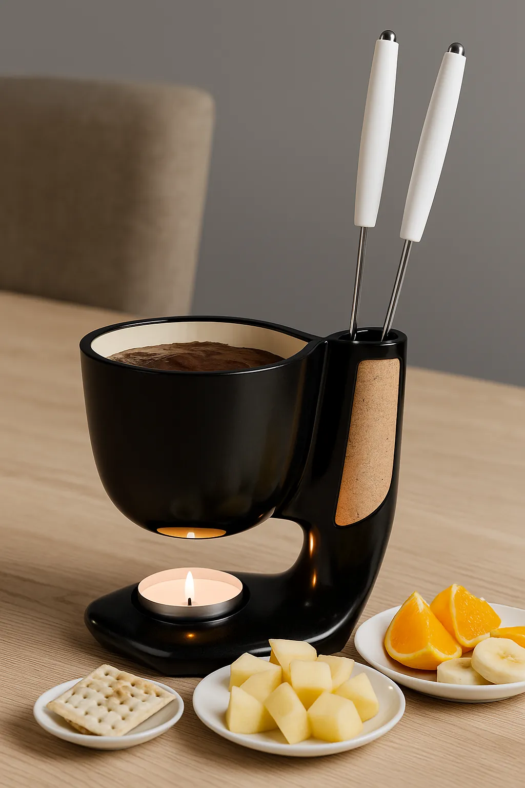La taza en una mesa servida
