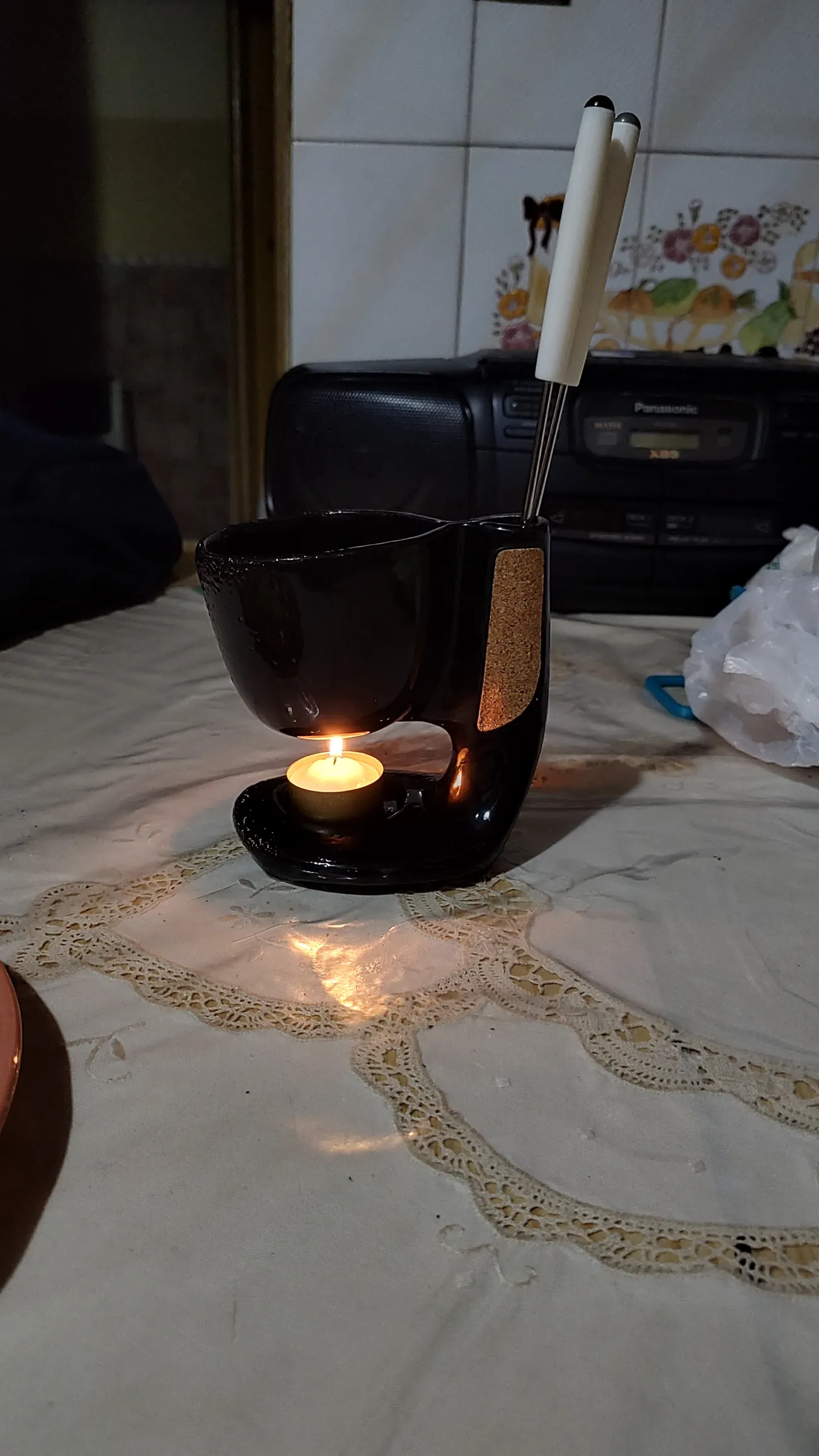 Prueba de uso con vela encendida